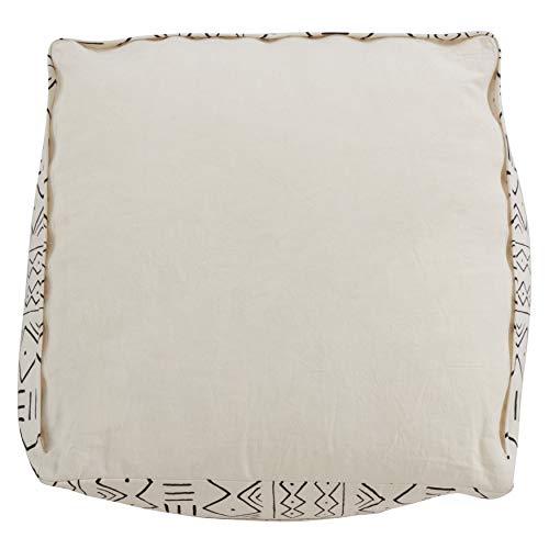 SARO LIFESTYLE Light Mudcloth Pouf