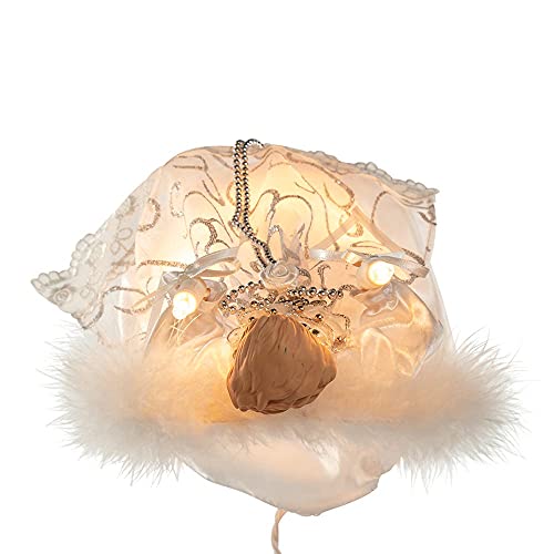 Kurt Adler UL 10-Light Angel Treetop, 8.5-Inch, White/Silver