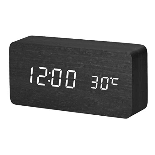 Luminous Alarm Clock Student Children's Bedroom Wooden Bedside Silent Simple Fashion Lazy(E)