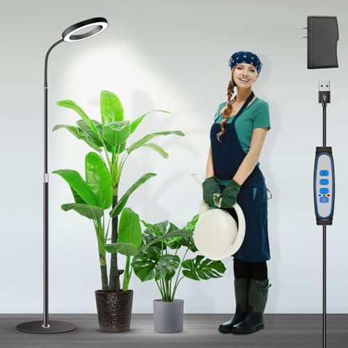 Grow Lights for Indoor Plants, Full Spectrum LED Plant Light with Stand, 3 Color Modes Floor Grow Lamp with Ti