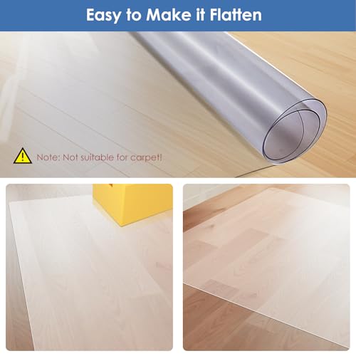 Vicwe Clear Runner Rug for Hallway, 2'x7' No Slip Waterproof Kitchen Standing Floor Mat, Vinyl Indoor Outdoor Entryway Runner Rug for Laundry, Living Room