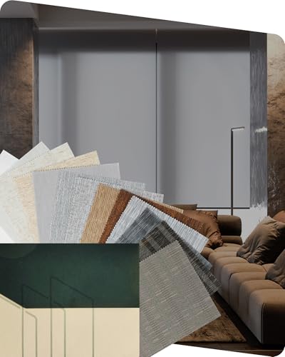 Yoolax Motorized Blinds Multicolor Fabric Samples | Light Filtering, Room Darkening, Sheer, Multicolor Fabric Swatches, Preview Materials and Colors before Customizing