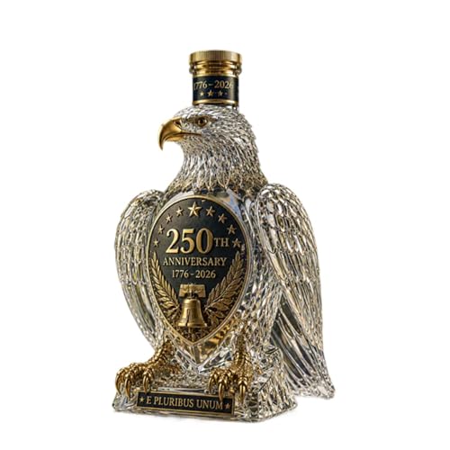 American 250th Anniversary Commemorative Bottle, Patriotic Eagle Shaped Decorative Whiskey Bottle, 1776-2026 C