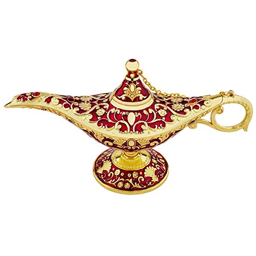 Vintage Legend Aladdin Lamp Magic Genie Wishing Light,Collectable Rare Classic Arabian Costume Props Lamp Tabletop Decor Crafts for Home/Wedding Decoration&Gift for Party/Halloween/Birthday