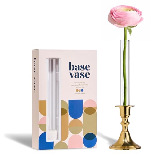 Base Vase (3-Pack) - The Bud Vase that Fits in Taper Candle Holders | Create Floral Arrangements for Tablescapes, Centerpieces, Weddings and Home Decor
