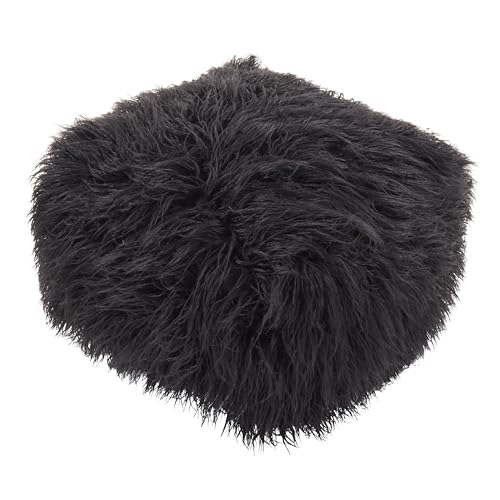 SARO LIFESTYLE Snug Haven Faux Fur Pouf