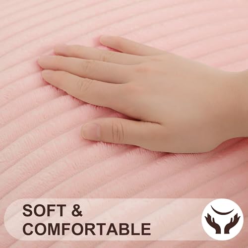 Simmore Fall Soft Pink Flannel Throw Pillow Covers 12X20 Set of 2