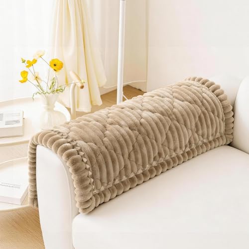 PuTian 100% Waterproof Fuzzy Couch Cover for Dogs Washable Non-Slip Couch Protector Pet Friendly Dog Mat for Couches and Sofas - 27.6''X27.6'' 70cmX70cm Khaki