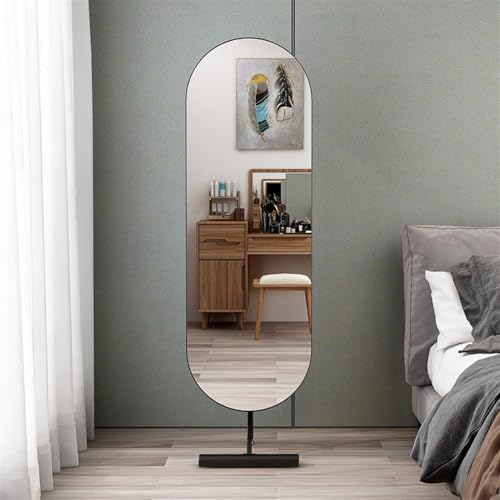 Decorative Full-Length Dressing Mirror, Household Floor-Standing, Bedroom Fitting for Living Room(Black)