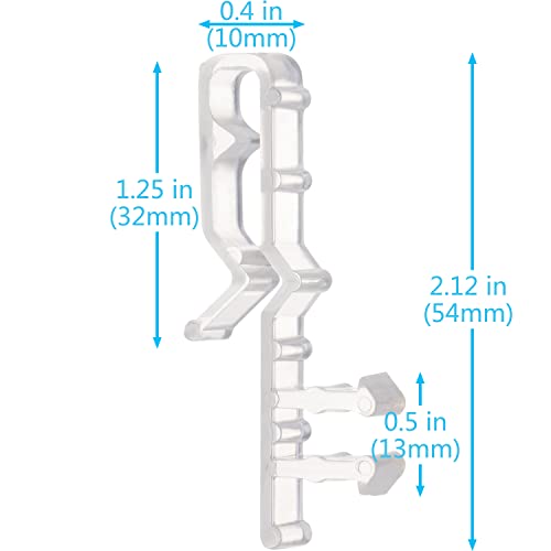 Blind Clips for Valance 2 Inch Hidden Channel Window Valance Clips Clear Plastic Replacement Accessories Parts for Horizontal Wood Blinds (10 Pieces)