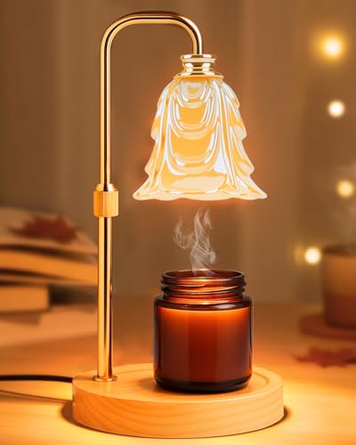 Candle Warmer Lamp with Timer and Dimmer, Electric Wax Warmers for Scented Candles with 5 Brightness Settings,