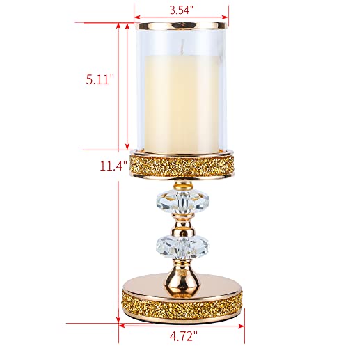 Candle Holder, Pillar Candle Holders, Crystal Candlesticks Holder for Wedding, Parties, Events, Chirstmas,Home Decor, Table Centerpieces CH028D (M)