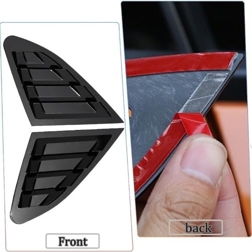 Fit for Chevrolet Malibu 2016 2017 2018 2019 2020 2021 Car Rear Window Louver Shutter Cover Side Vent Scoop Blinds Trim Exterior(Gloss Black)