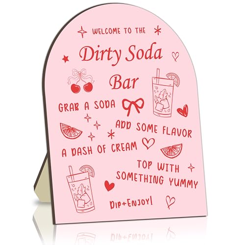 Dirty Soda Bridal Shower Bar Signs, Dirty Soda Bride Shower Welcome Wooden Sign, Party Table Decor for Bride P