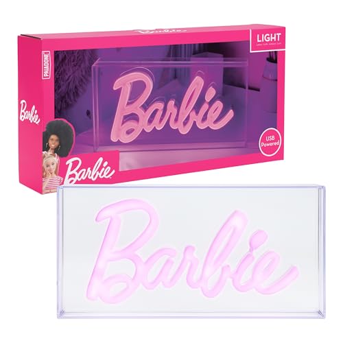 Paladone Barbie Logo LED Neon Pink Sign, Officially Licensed Barbie Merchandise and Room Decor