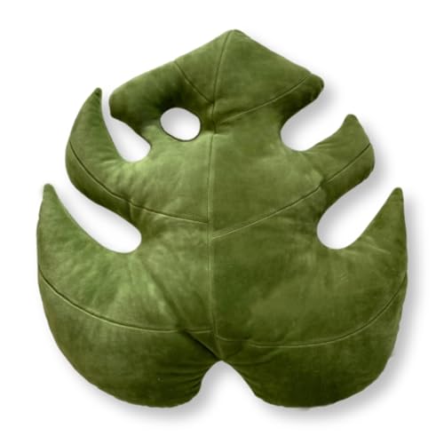 Green Philosophy Co. Monstera Leaf™ Pillow - Mossy Earth - Large Soft Plant-Shaped Plush Cushion for Couch, Bed, or Reading Nook - Cute & Unique Nature-Inspired Decor Throw Pillow