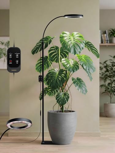 Grow Lights for Indoor Plants, Full Spectrum LED Grow Light Floor Lamp with Stand Adjustable Height and Angle,