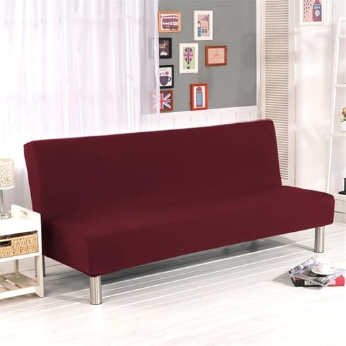 Folding Sofa Cover Solid Color Futon Slipcover Polyester Elastic Fabric All Inclusive Cover Sofa Cover