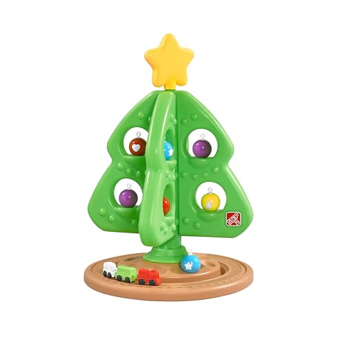 Step2 My First Christmas Tree, Kids Interactive Holiday Toy, 12 Colorful Plastic Ornaments to Decorate, Mini Train Set Circles the Skirt, Made of Durable Plastic, For Toddlers 1.5+ Years Old