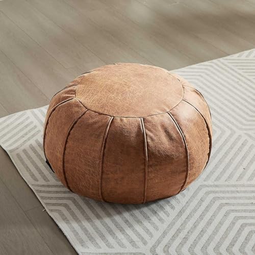Louis Donné Round Pouf Ottoman Cover, Unstuffed, Cover Only, No Filler Included, DIY Fillable Footrest for Living Room, Bedroom