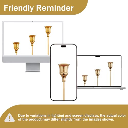 NLBTW 12 Pcs Brass Gold Candle Holder Bulks for Wedding Party Decor