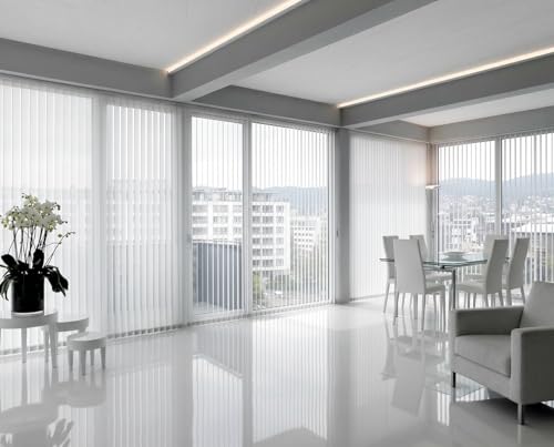12PCS White PVC Vertical Blind Replacement Slats with 12pcs 3CM Repair Tabs | Vertical Blinds Vanes for Sliding Glass Patio Door Windows, (3.5 ×82.5 Inch) Pre-Punched Hanging Hole Window Blind