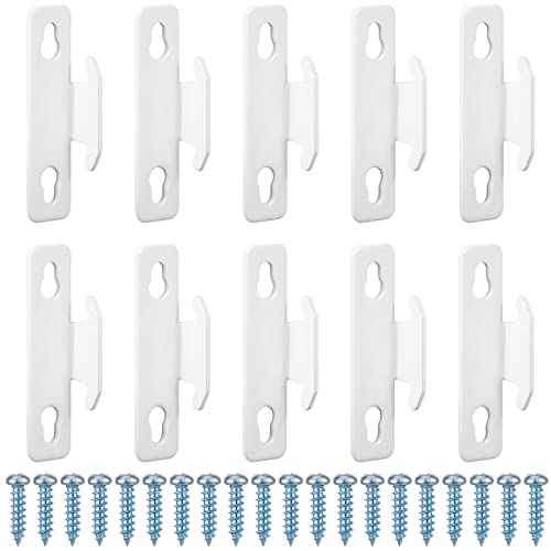 Sratte Curtain Rod Bracket Curtain Rod Single Hardware Brackets Spreader Wall Hooks with Screws Window Hardware Holders for Kitchen Accessories Supply(White,10 Pcs)