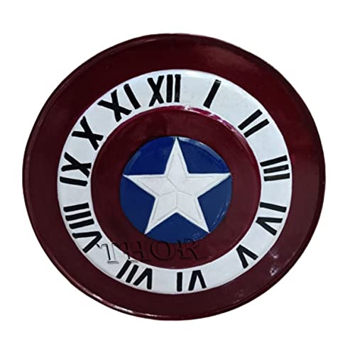 THORINSTRUMENTS Shield Symbol Clock for Kids 10" Rustic Vintage Home Decor Gifts