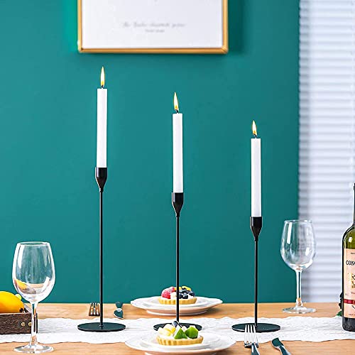 Matte Black Taper Candle Holder Set of 6, Tall Candlestick Holders