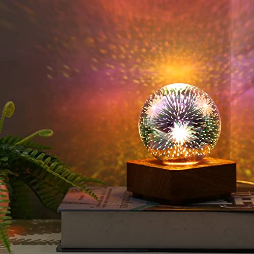 3D Fireworks Christmas Projector Lamp for Bedroom Study Art Decor Lighting Fixtures