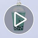 Old World Christmas Boba Tea Glass Blown Ornament for Christmas Tree, Handcrafted Holiday Decoration, Tea Collection