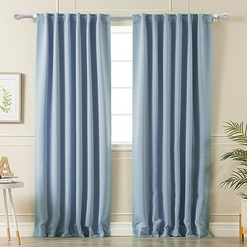 Silver Curtain Rods for Windows with Brackets,5/8 Inch Diameter Small Window Curtain Rod Adjustable 32 to 48 Inches,Easy Install Drapery Rods,Gray