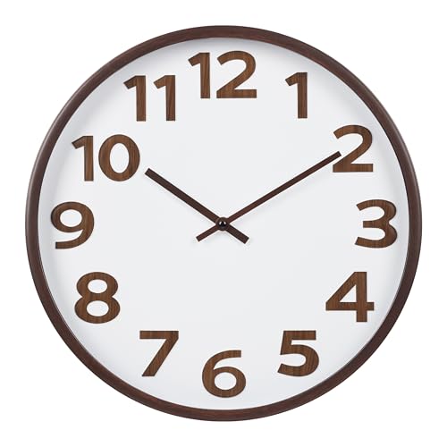 Modern Wood Farmhouse Wall Clock 16 Inch Large Vintage Wall Clocks Battery Operated for Kitchen Living Room Office Decor