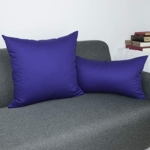 6 Pack Decorative 100% Cotton Pillow Covers Square Cushion Cover Solid Christmas DIY Throw Pillowcase for Home Bed Sofa Thanksgiving Day,Dark Blue,6 Pack-20" x 20"/50x50cm