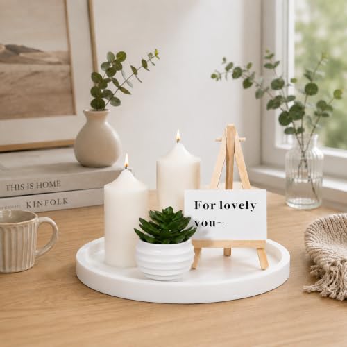 Silicone Bathroom Tray Coffee Table Decor Perfume Organizer, 9" White