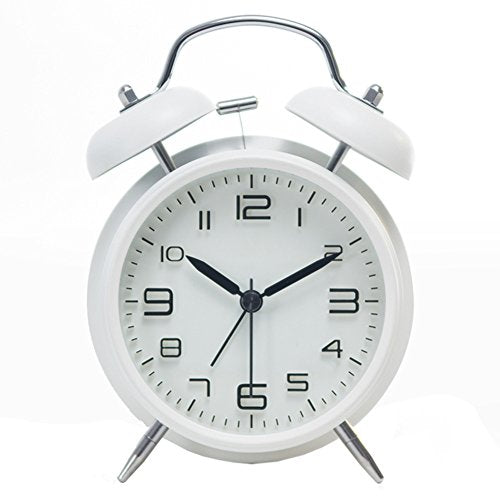 Children Cute Creative Silent Bedside Clock Three-Dimensional Figures Oversized Ringtones Children Alarm Clock-Pure Color (White)