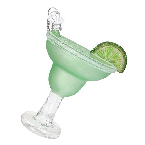 Old World Christmas Margarita Glass Blown Ornament for Christmas Tree, Handcrafted Holiday Decoration, Adult Beverages Collection