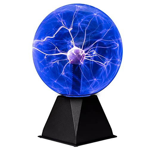 7 Inch Blue Plasma Ball, Plasma Lamp/Light, Plasma Electric Nebula Lightening Ball, Touch & Sound Sensitive, for Parties, Home, Decorations, Gift for Holiday and Birthday, Novelty