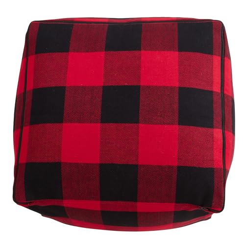 SARO LIFESTYLE Buffalo Plaid Pouf