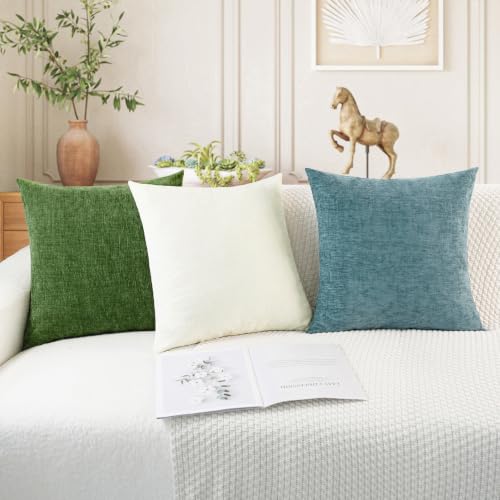 CaliTime Decorative Couch Throw Pillow Covers 20 X 20 Inches Forest Green