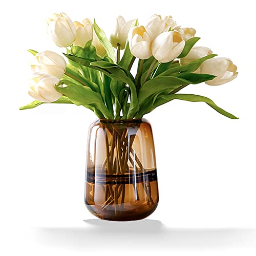 Modern Minimalist vase, Crystal Glass vase, vase, Flower vase, Dried Flower vase(Amber)