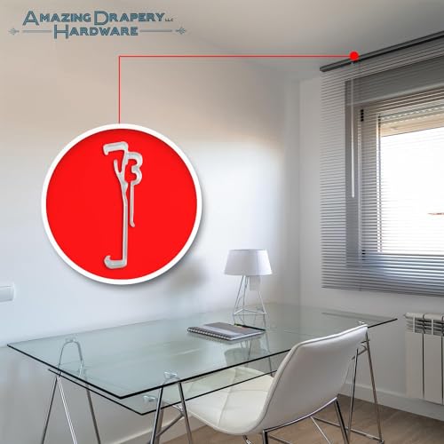 Amazing Drapery Hardware 3.0 Inch Clear Valance Clips for Blinds & Window Shades, 10-Pack - Sturdy Plastic Brackets, Ideal for Wood, Faux Wood & Metal Treatments in Home & Office Settings