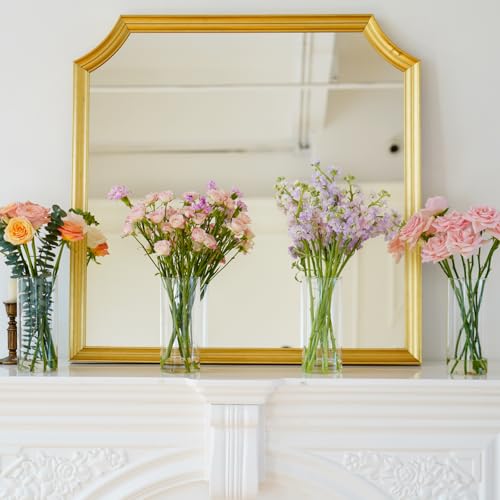 4pcs Glass Cylinder Vases for Centerpieces - 8 Inch Tall Glass Vases for Flowers, Hurricane Candle Holders Floating Candle Vase for Table Centerpiece Formal Dinners Home Decor