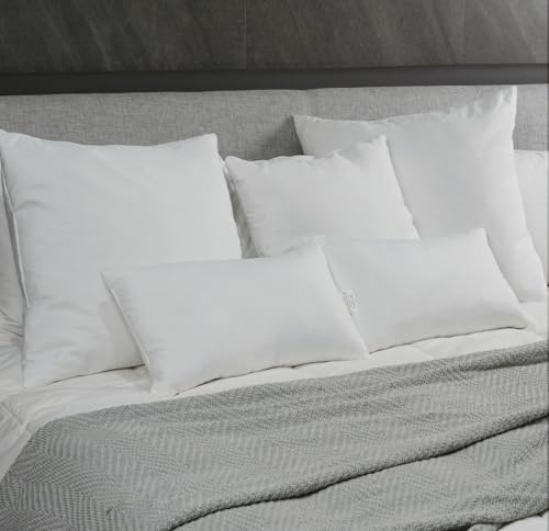 Bafode Throw Pillow Inserts 20'' x 12'' Set of 2, Down Feather Decorative Pillows, Luxury White Throw Pillows for Couch, Sofa, Bed and Cushion
