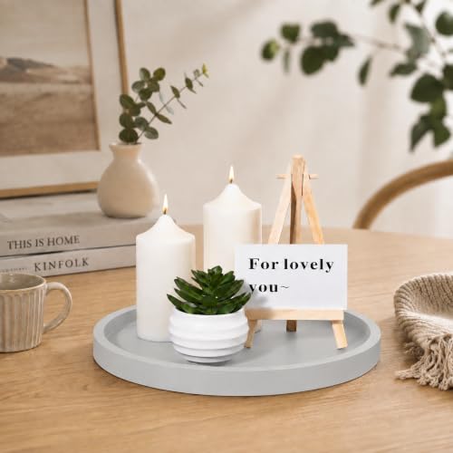 Silicone Bathroom Tray Coffee Table Decor Perfume Organizer, 9" Light Grey