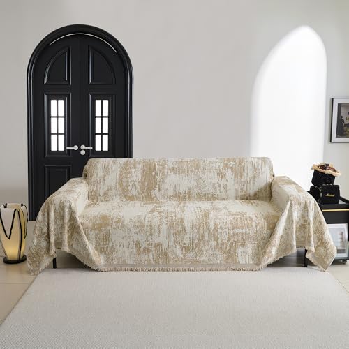 MYSKY HOME Couch Cover for Sectional Sofa Set for Dog Cat Pets Abstract Geometric Furniture Sofa Cover Washable Couch Cover 3 Seat Sofa Chenille Couch Protector Multi-Use Throw Blanket, 71" X134"