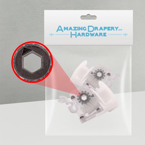 Amazing Drapery Hardware Clear Low Profile Cord Tilt Control 2ct - Fits Hex Rod, 1/4" Hex Hole, Ideal for 2" Horizontal Blinds