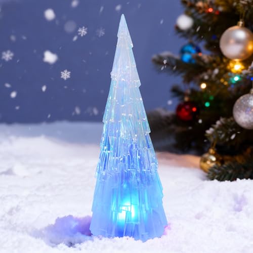 Christmas Tree Statue with 6H Timer RGB Coloring Lighting Changing 3AA Battery Operated for Christmas Festival Decorations Gifts (RGB Tree)