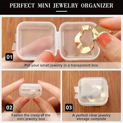 30Pcs Small Transparent Jewelry Storage Cases Travel Jewelry Organizer Boxes Organizer for Necklace Bracelet Ring Holder Cases