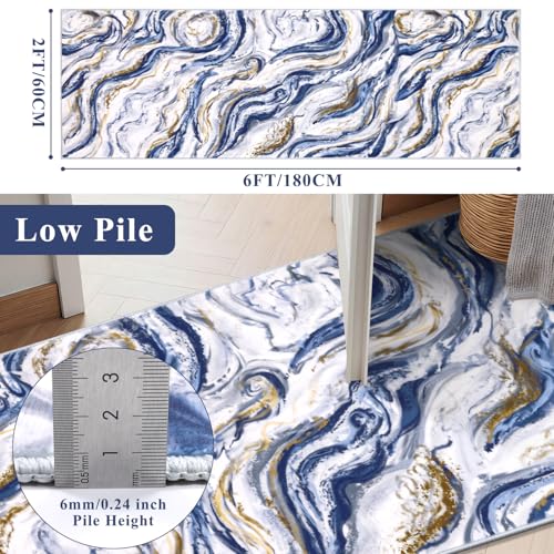 2x6 Washable Modern Abstract Runner Rug Non-Slip for Hallways